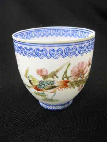 Appraisal: Chinese Eggshell Porcelain ''Golden Pheasant''cup '' excellent