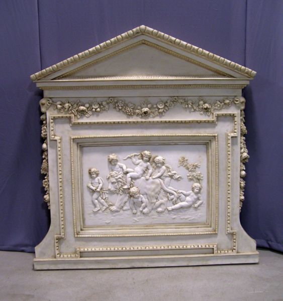 Appraisal: Architectural Resin Pediment Neo-classical style resin composition pediment with a