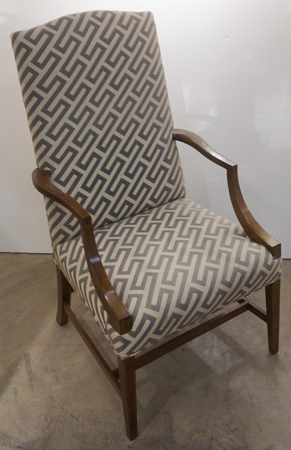 Appraisal: Federal Style Satinwood Inlaid Mahogany and Upholstered Lolling Chair