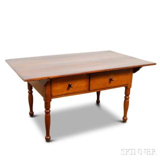 Appraisal: Federal Walnut Two-drawer Tavern Table Pennsylvania early th century ht