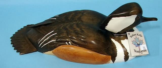 Appraisal: Decorative Hooded Merganser decoy by Robert Kelly