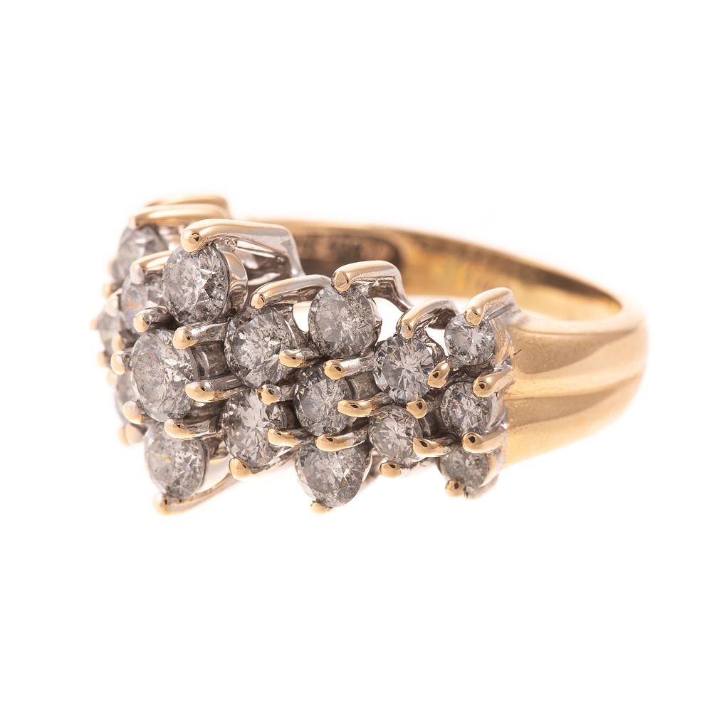 Appraisal: A ctw Diamond Cluster Ring in K K yellow gold