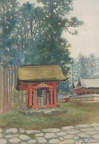 Appraisal: Nikko Husoi Shrine Watercolor on paper signed and inscribed Sketche