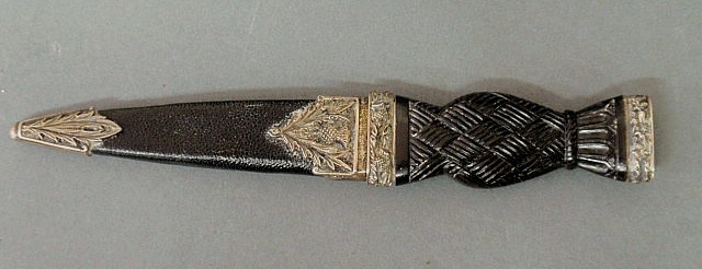 Appraisal: Scottish sterling silver mounted sgian dubh dirk early th c