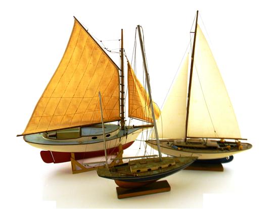 Appraisal: Three wooden ship models made by Robert G Fairbank Connecticut