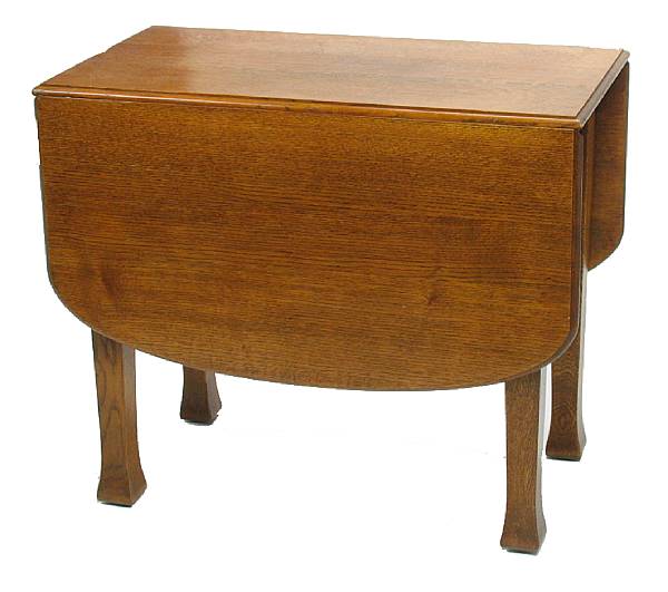 Appraisal: An Arts and Crafts oak drop-leaf table height in overall