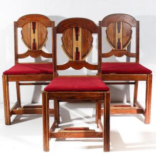 Appraisal: Vintage Art Deco Side Chairs Group of American Art Deco