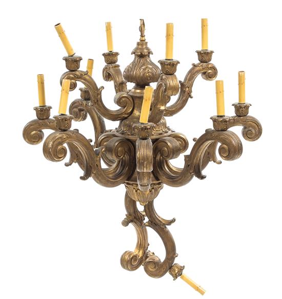 Appraisal: Sale Lot An Italian Giltwood Twelve-Light Chandelier th century the