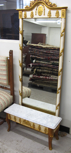 Appraisal: GILTWOOD PIER MIRROR AND MATCHING BASE Italian neoclassical style American