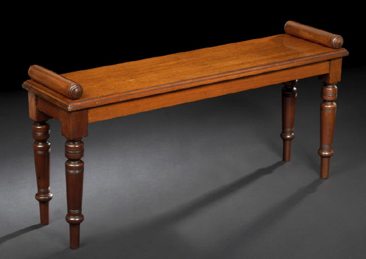 Appraisal: Late Regency Mahogany Luggage Bench second quarter th century the