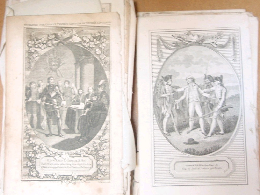 Appraisal: A collection of small antiquarian book plate engravings all unframed