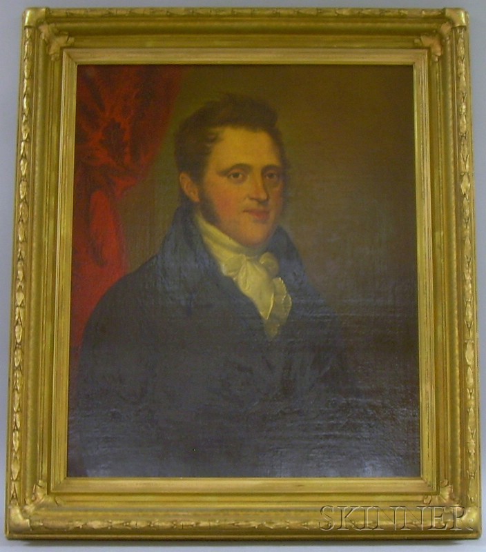 Appraisal: Framed th Century Continental School Oil on Canvas Portrait of