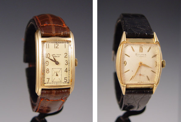 Appraisal: VINTAGE WRIST WATCHES WALTHAM AND BULOVA Waltham Premiere gents watch