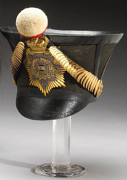 Appraisal: A British officer's bell-top shako for the th Regiment of