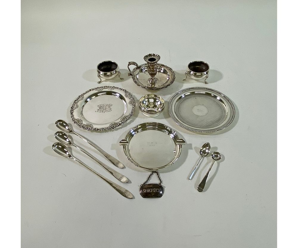 Appraisal: English Sterling Silver Tableware English sterling silver tableware to include