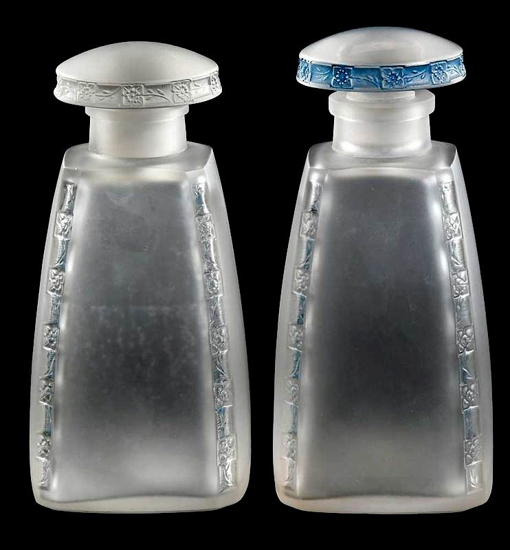 Appraisal: Two R Lalique Fleurettes Perfume Bottles model introduced model number