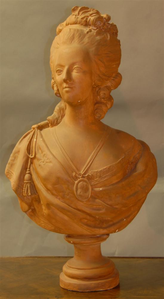 Appraisal: TERRA COTTA BUST OF A WOMAN th C H