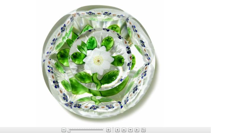 Appraisal: Antique Baccarat Clematis and millefiori garland facetted paperweight With a