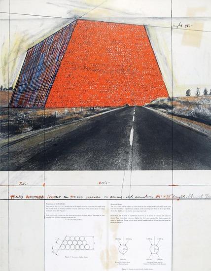 Appraisal: Christo b texas maxtaba s offset lithograph with silkscreen printed