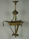 Appraisal: CHANDELIER - Ceiling mounted brass three arm chandelier three arms