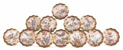 Appraisal: Set of twelve Doulton Burslem painted porcelain plates dia