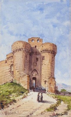 Appraisal: Gabriel Carelli Italian - The Papal palace at Avignon Fort