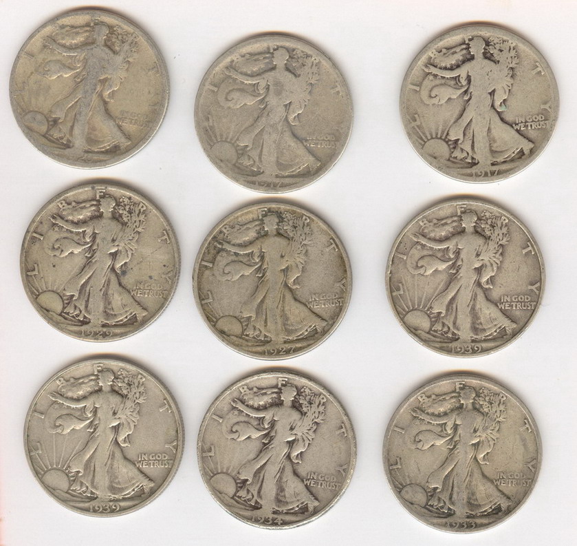 Appraisal: U S WALKING LIBERTY HALF DOLLARS Estates coins Dates D