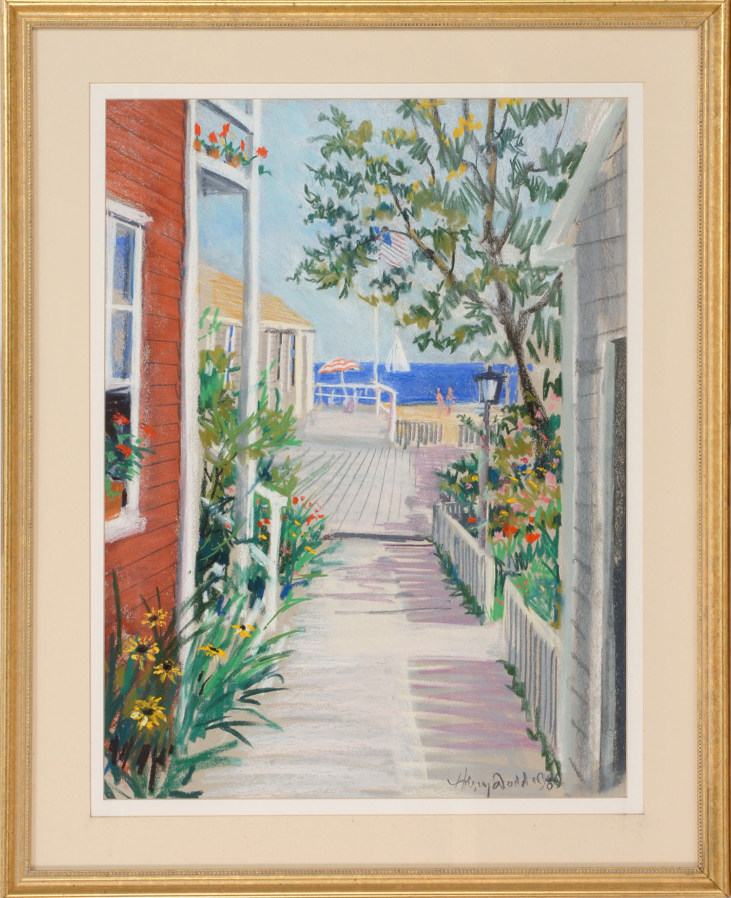 Appraisal: HARVEY DODDAmerican ContemporaryView of Provincetown Harbor between two cottages Signed