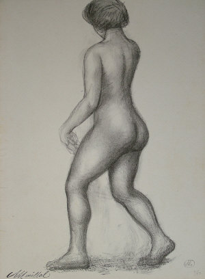 Appraisal: After Aristide Maillol - - ''Nude Walking to Left'' lithograph