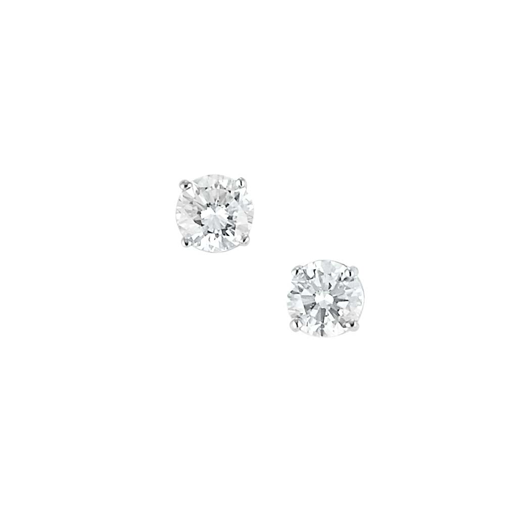 Appraisal: Pair of Diamond Stud Earrings White gold round diamonds ap