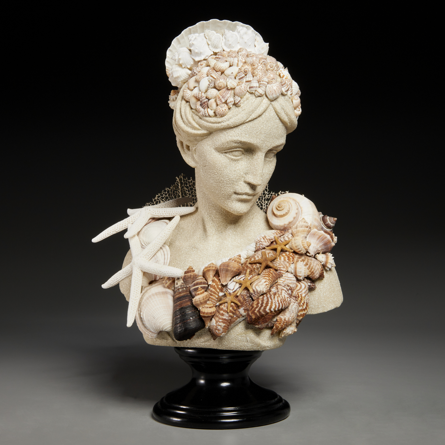 Appraisal: SUSIE PRATT FIBERGLASS AND SEASHELL BUST Susie Pratt American th