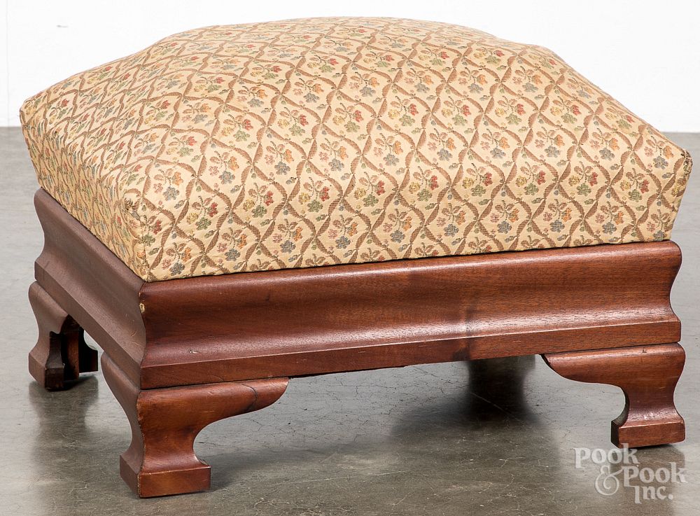 Appraisal: Classical mahogany ottoman th c Classical mahogany ottoman th c