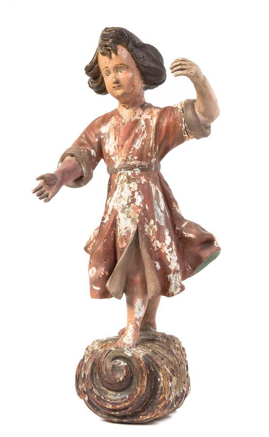 Appraisal: Sale Lot A Continental Polychrome Painted Religious Figure depicting a