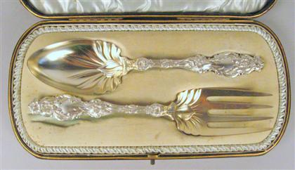 Appraisal: Whiting sterling silver 'Lily' pattern serving spoon and fork early