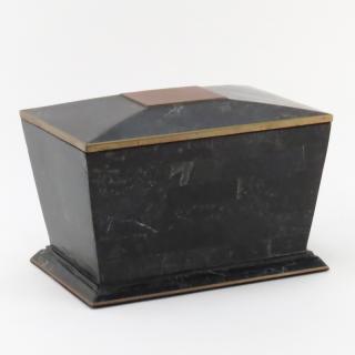 Appraisal: Maitland Smith Style Tessellated Marble and Brass Jewelry Casket Box