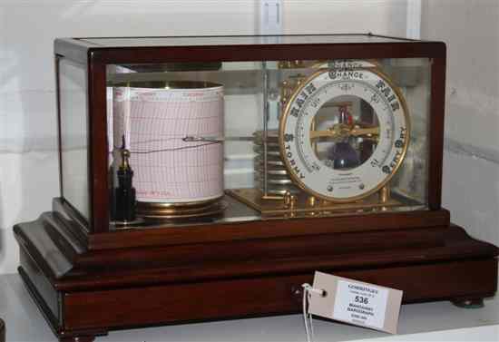 Appraisal: An Edwardian mahogany Kelvin White Hutton barograph with base drawer