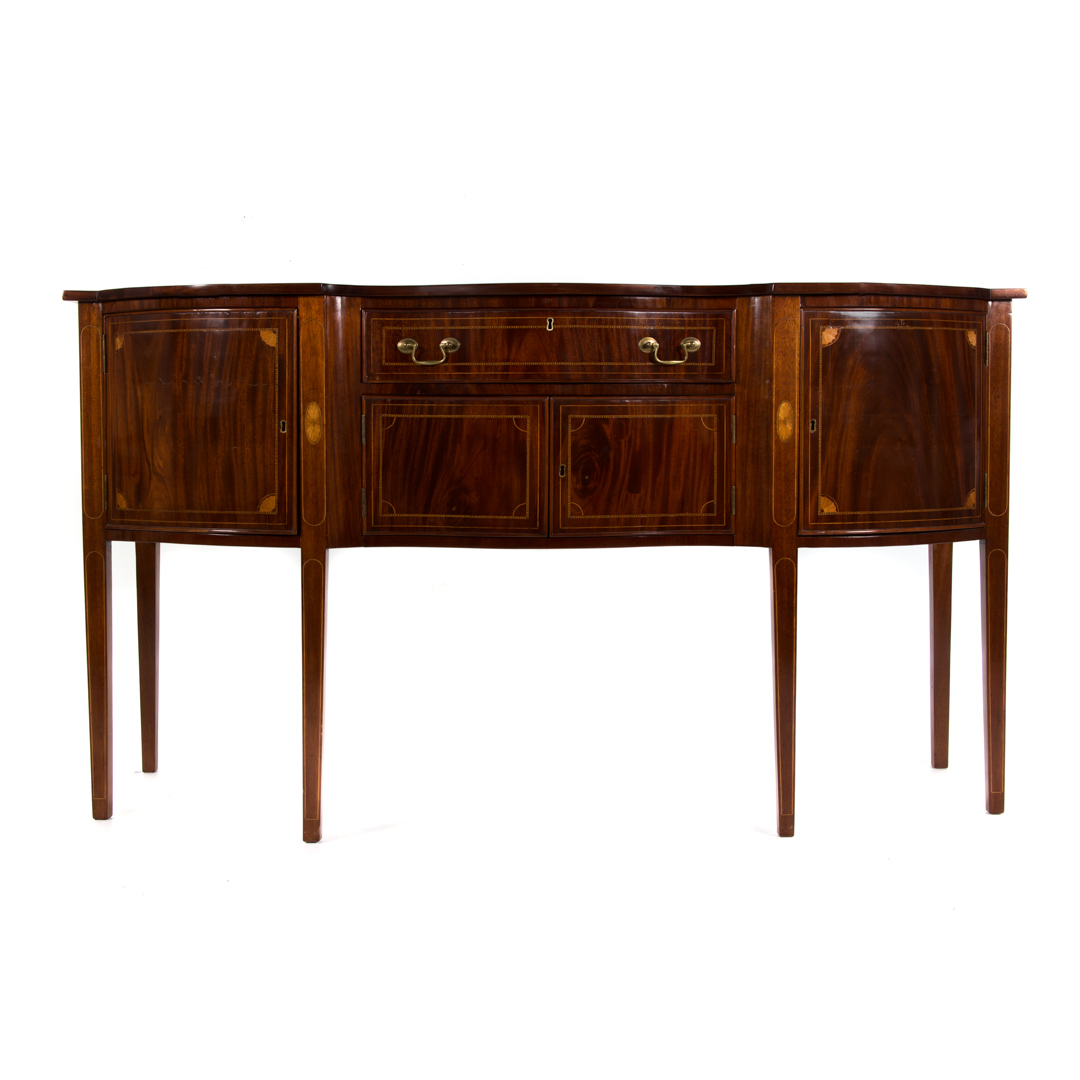 Appraisal: Centennial Federal style inlaid mahogany sideboard fourth-quarter th century long