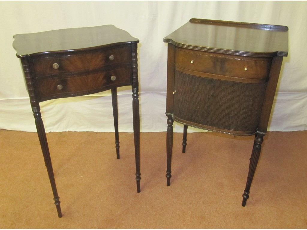 Appraisal: A Victorian mahogany pot cupboard raised on fluted spindle supports