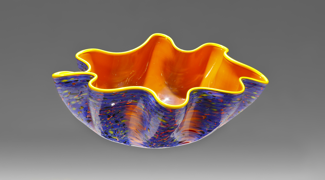 Appraisal: CHIHULY Dale American - Blown glass ''alla MACCHIA'' bowl vibrant