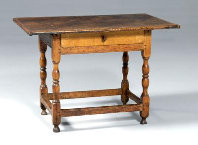 Appraisal: New England Queen Anne tavern table maple with single-board scrubbed