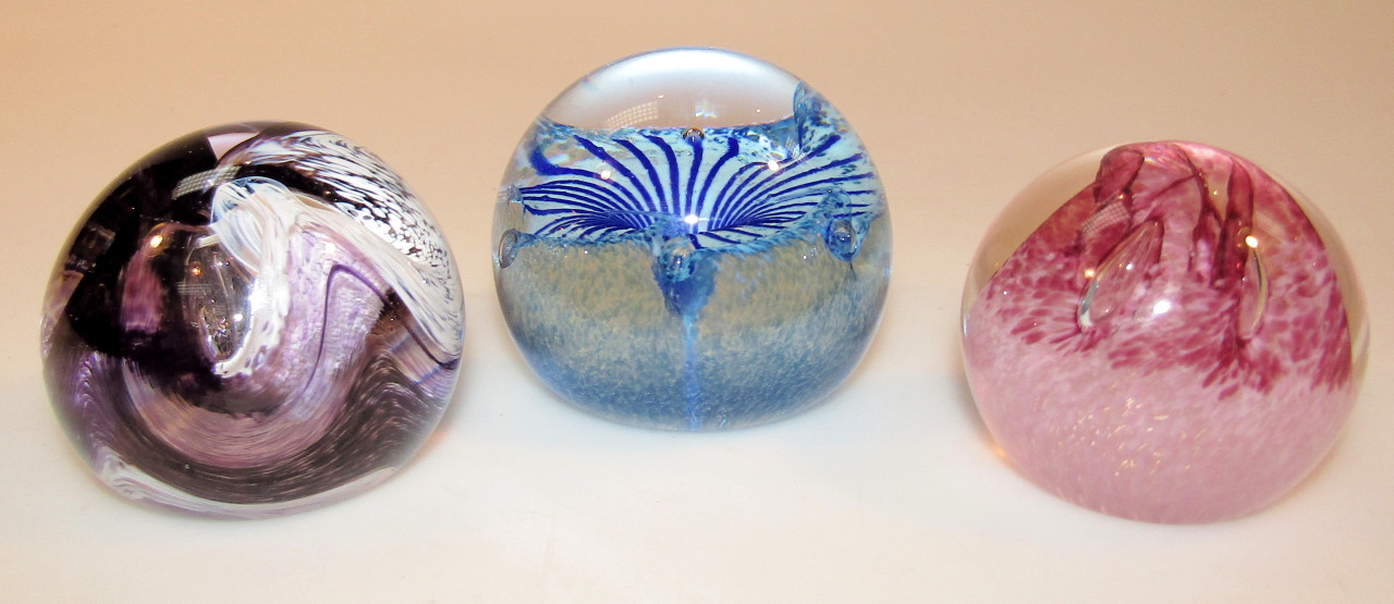 Appraisal: A thC Caithness paperweight Pixie cm high and two others