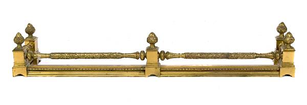 Appraisal: A Louis XVI style gilt metal fire fender height in