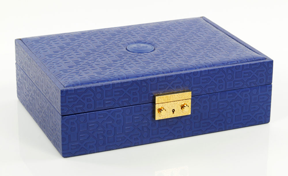 Appraisal: - Rolex Jewelry Box Rolex jewelry box blue embossed leather