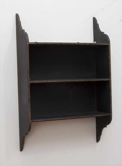 Appraisal: AMERICAN BLACK-PAINTED HANGING SHELF x x in