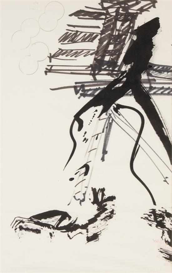 Appraisal: Mark Di Suvero American b ''Yayois Guitar'' brush and ink