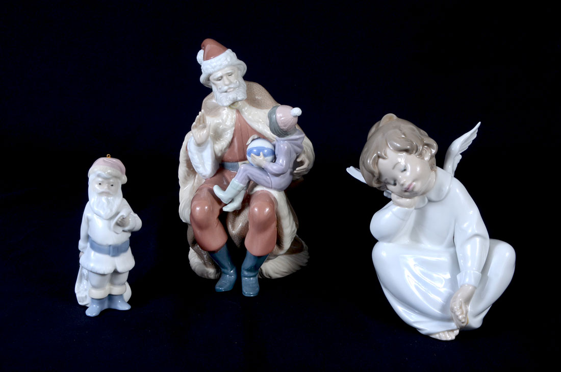 Appraisal: LLADRO SANTA ANGEL FIGURINES piece total to include A Christmas