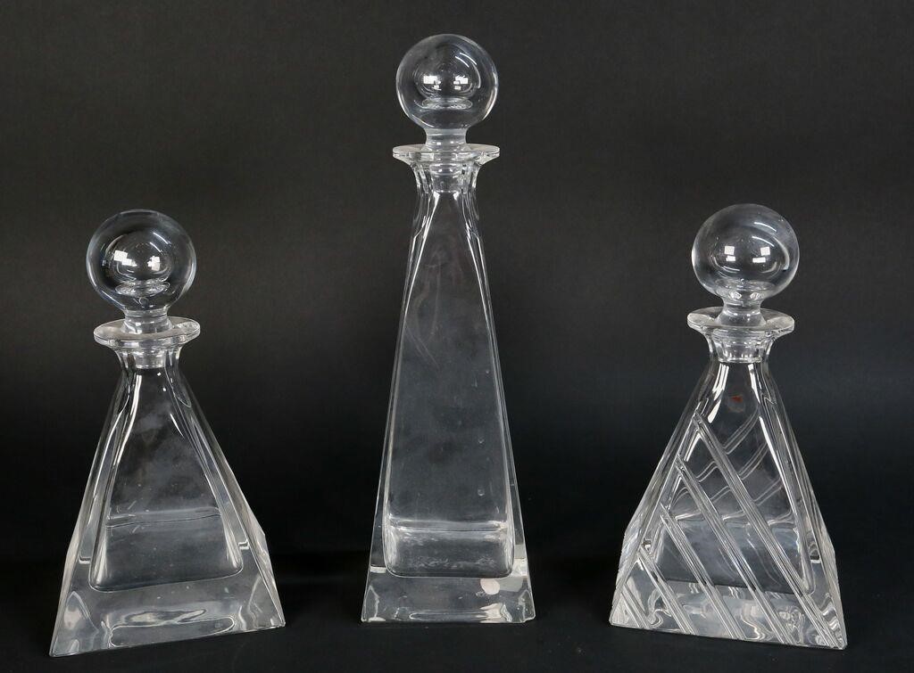 Appraisal: ITALIAN CRYSTAL DECANTERS Italian crystal decanters All with etched marks