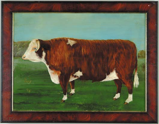 Appraisal: WALTER STUART LLOYD British - PORTRAIT OF A STEER Oil