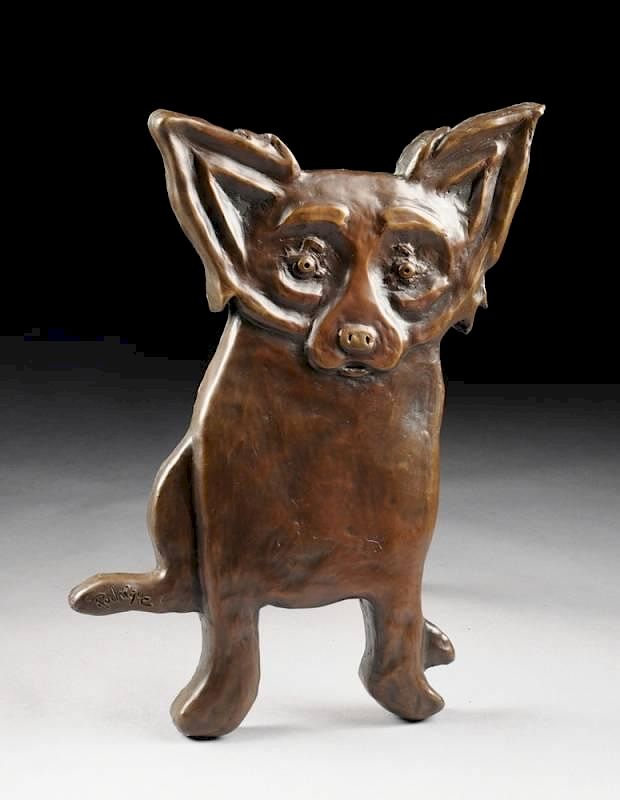 Appraisal: GEORGE RODRIGUE American b A BRONZE SCULPTURE Off the Wall