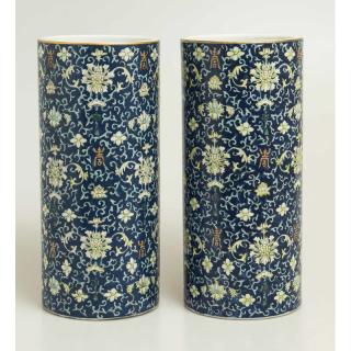 Appraisal: Two Chinese vases ca Two Chinese porcelain vases with floral